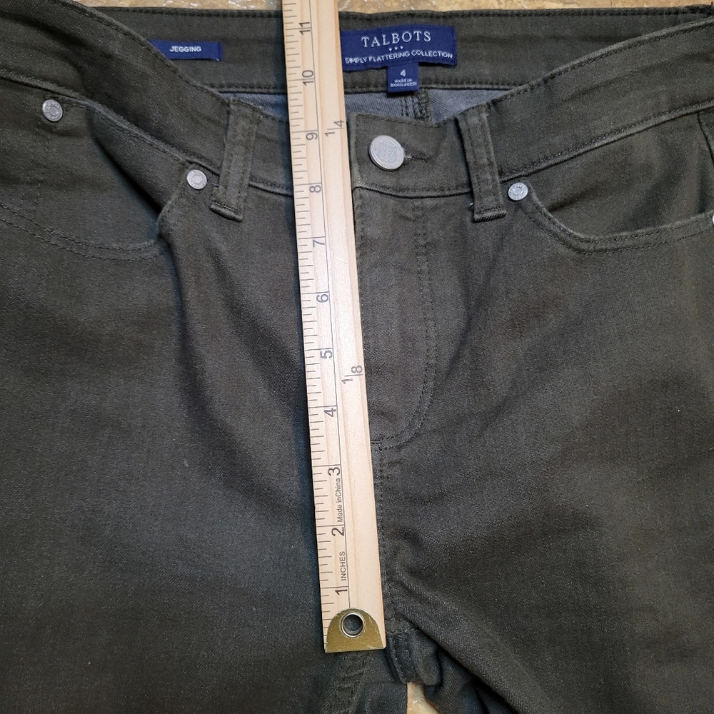 Talbots Simply Flattering Jegging Jeans Womens 4 (28x28) Green 5 Pocket Mid Rise - Picture 9 of 10